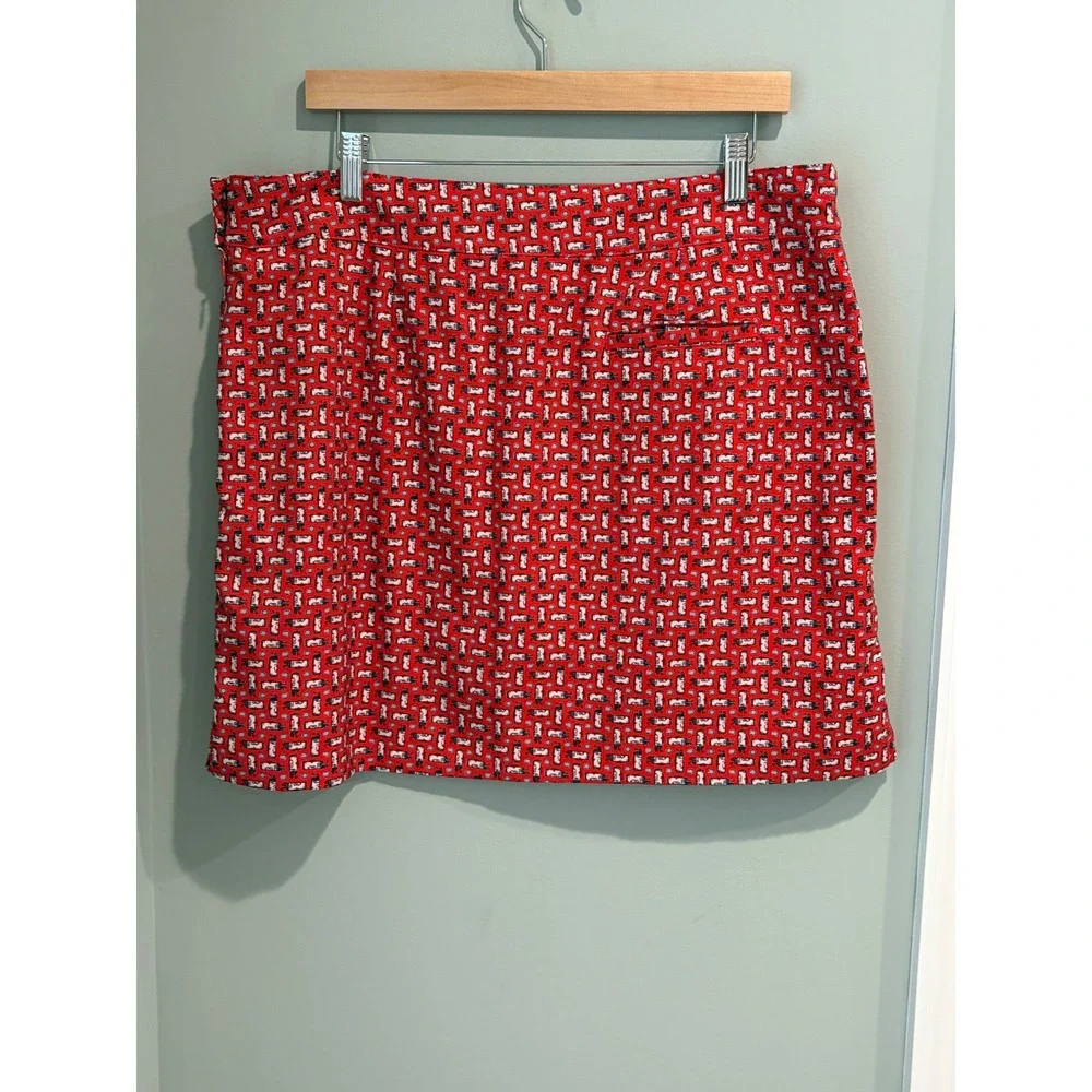 IZOD Golf‎ Skort Womens 14 Red Golf Bag Print Active Skirt Mini Shorts Athletic